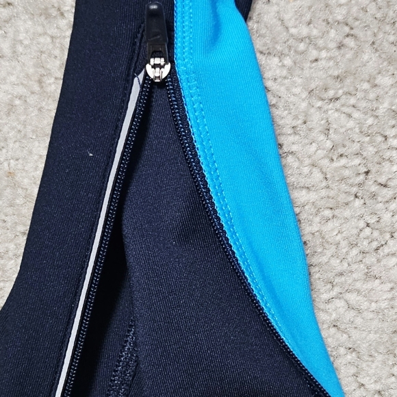 Womens Nike Navy/Caroline blue dri fit compression running leggings size LG - Picture 6 of 8